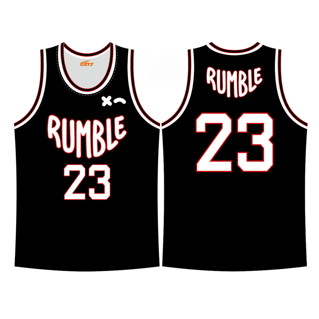 RUMBLE BASKETBALL SINGLET - BLACK