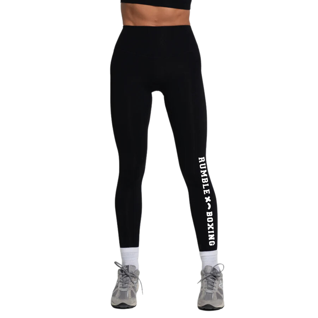 WOMENS VERTICAL PRINT LEGGING - BLACK