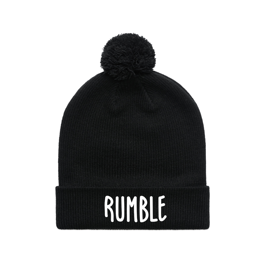 RUMBLE POM POM BEANIE - BLACK