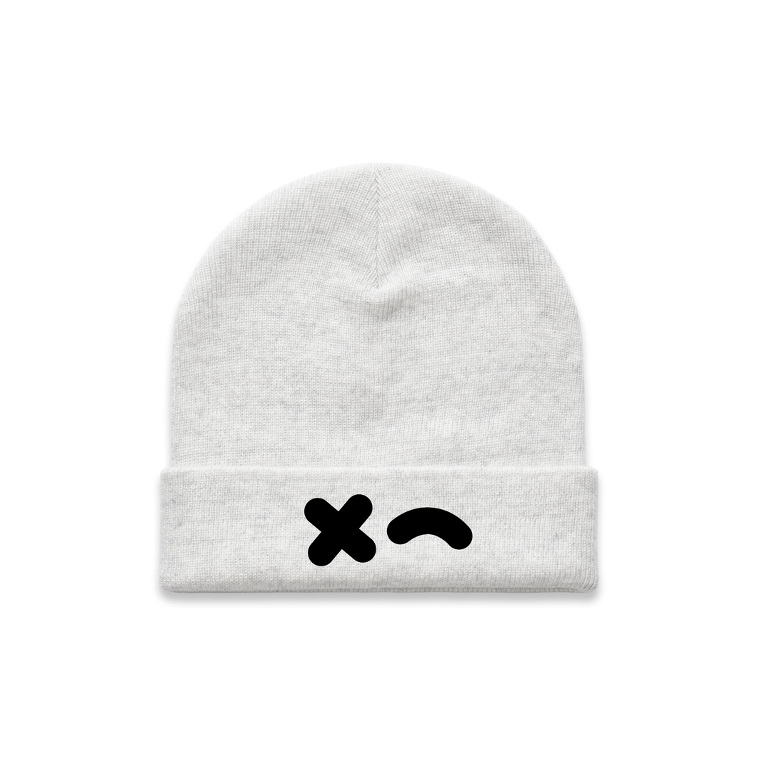 RUMBLE WINK CUFF BEANIE - WHITE MARLE