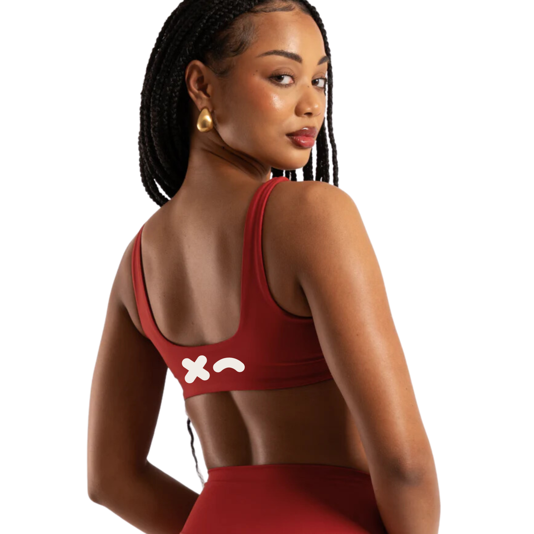 SQUARE NECK CROP - CHERRY