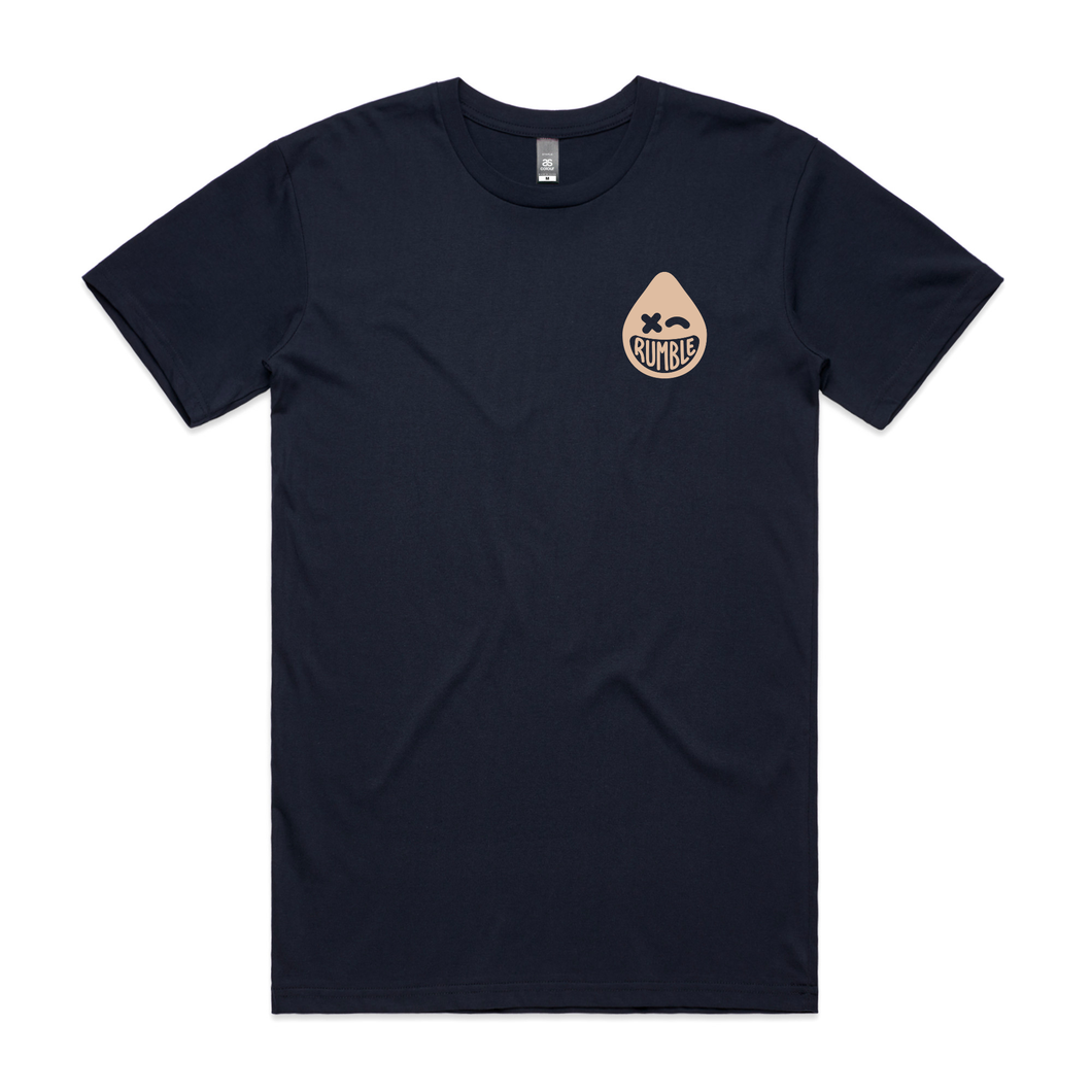 RUMBLE HOW YOU FIGHT MENS TEE - NAVY/TAN