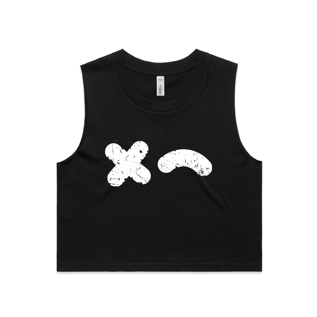 RUMBLE WOMEN'S VINTAGE CROP TANK BLACK