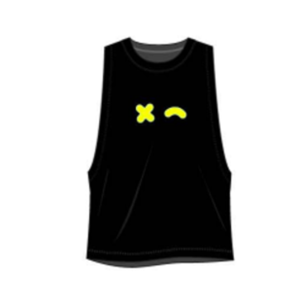 WITH - MUSCLE CROP - BLACK W/NEON YELLOW LOGO