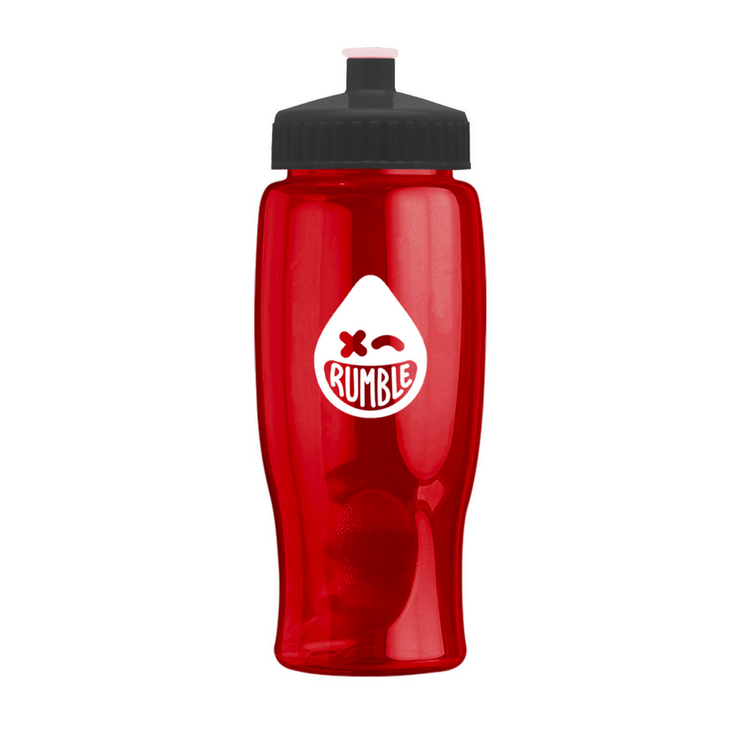 RUMBLE Plastic Water Bottle  - Red 100 units