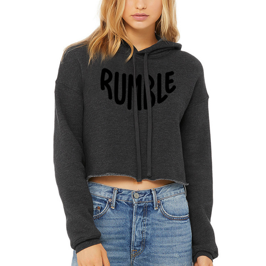 RUMBLE - CLASSIC CROP FLEECE - DARK HEATHER GREY